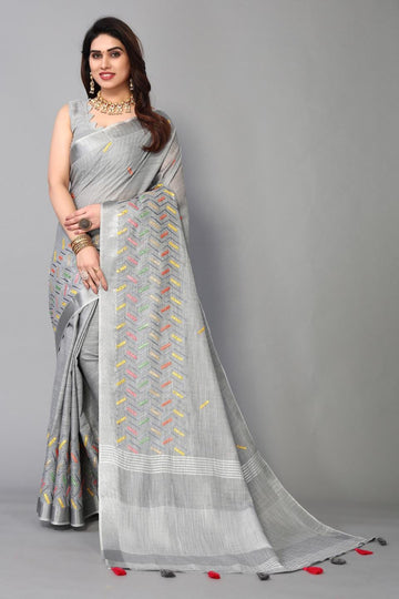 Ethnic Motifs Zari Woven Design Banarasi Saree
